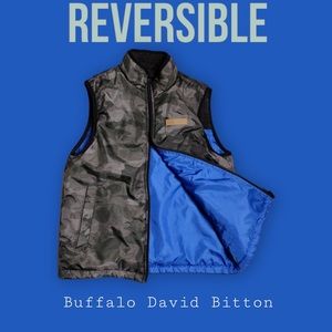 Reversible Vest. Blue, black, Camo. Youth size M10-12.